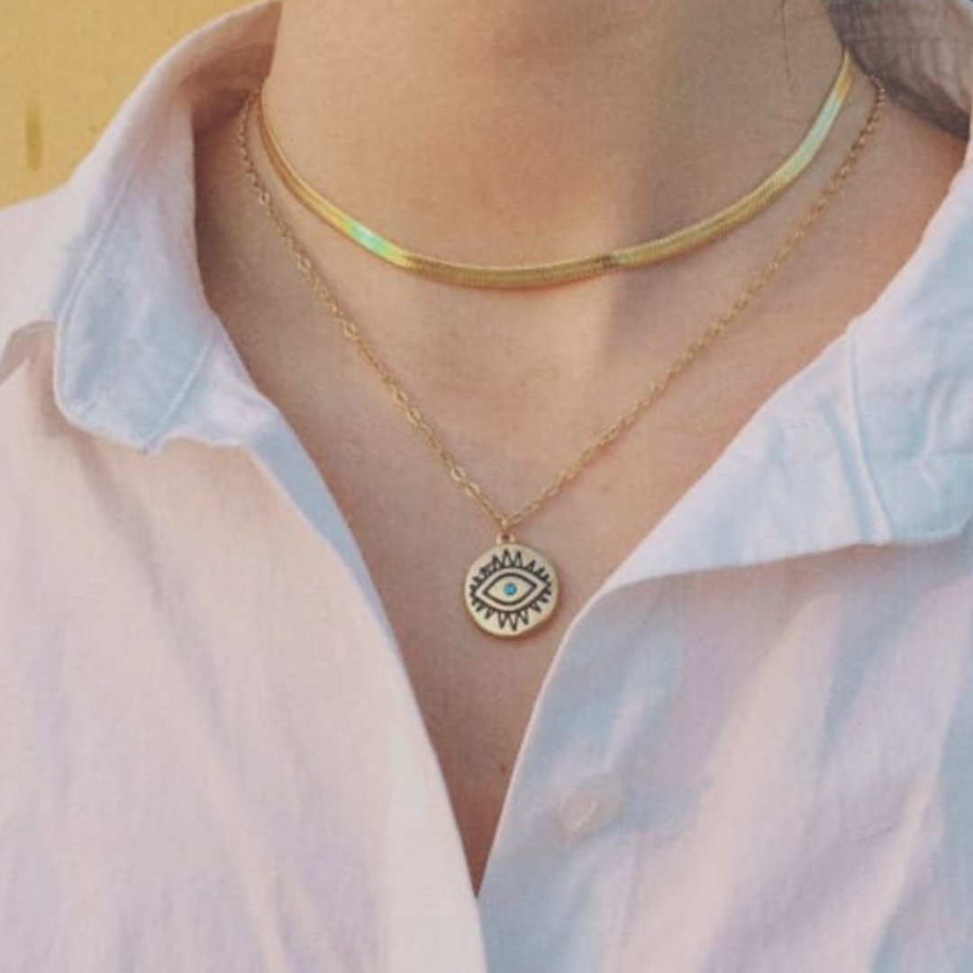 Embrace Protection & Style: All Seeing Necklace