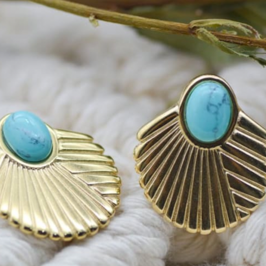 Bold and Beautiful: Turquoise Sun Post Earrings