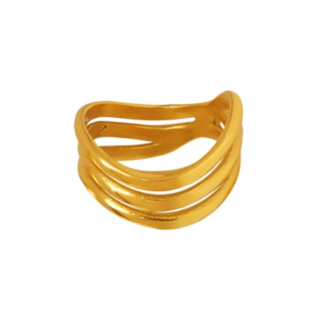 Wavy Ring: Geometric Glamour