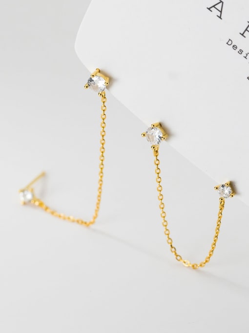 Water Diamond Chain Earrings: Minimalist Glamour